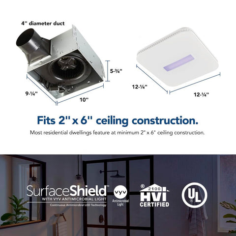 Broan-NuTone AR110LKVV surface-shield LED white mode for task lighting