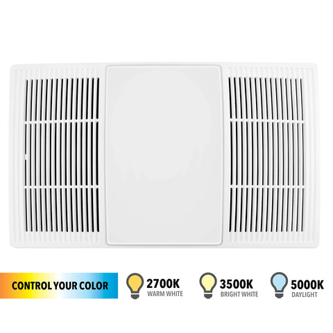 Sleek white finish grille blends with ceiling colors for a seamless look.