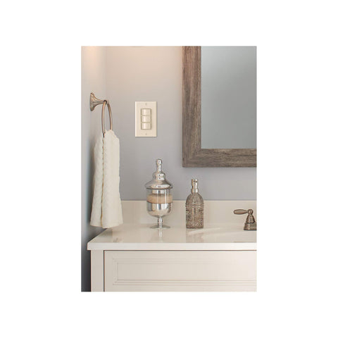 Broan-NuTone P3RW white decorator style blends with existing switches.