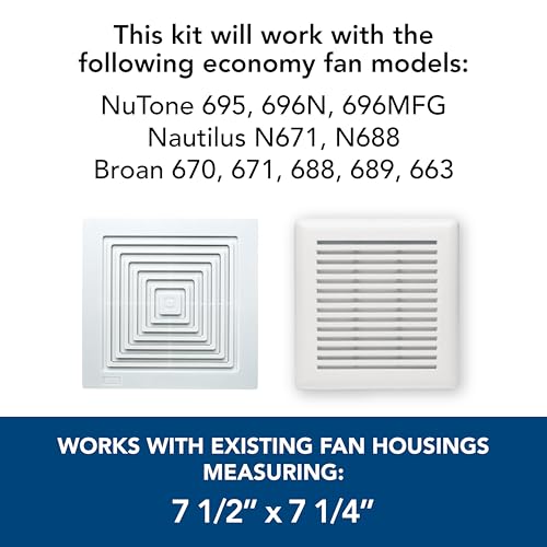 Replacement cover ready for a secure, clean finish on the bath fan.