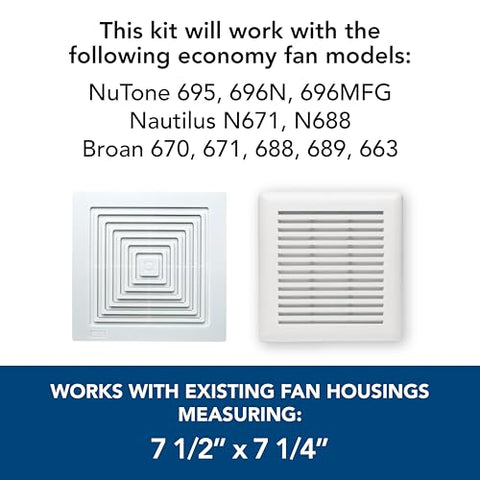 Replacement cover ready for a secure, clean finish on the bath fan.