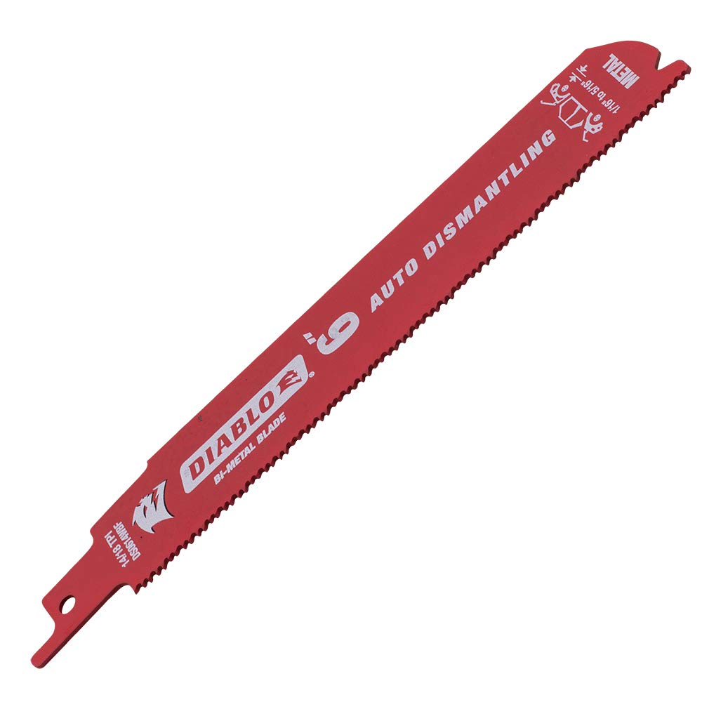 Brock bi-metal auto-dismantling blade demonstrates durable build for tough metal cuts.