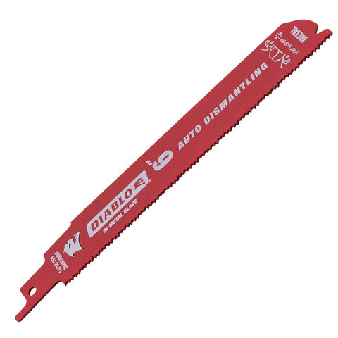 Brock bi-metal auto-dismantling blade demonstrates durable build for tough metal cuts.