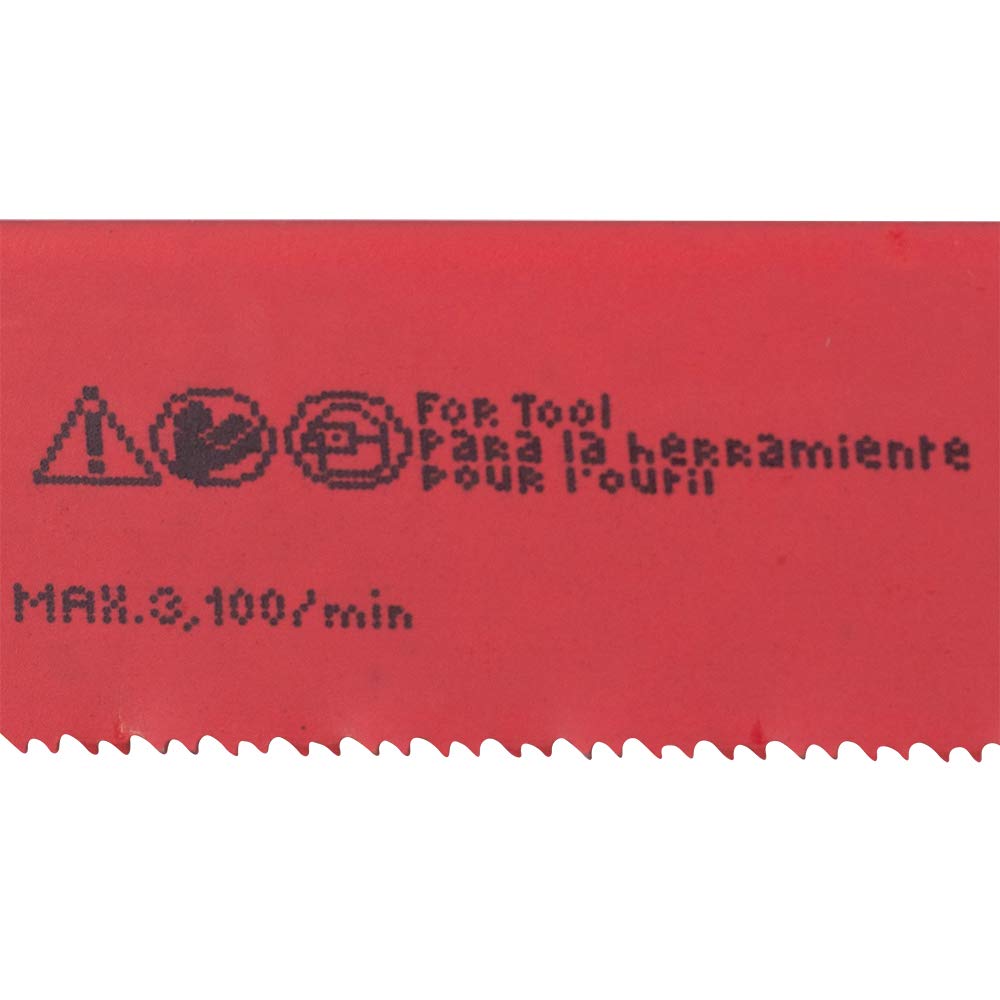 Brock bi-metal blade with reinforced teeth improves material longevity for repeated cuts.
