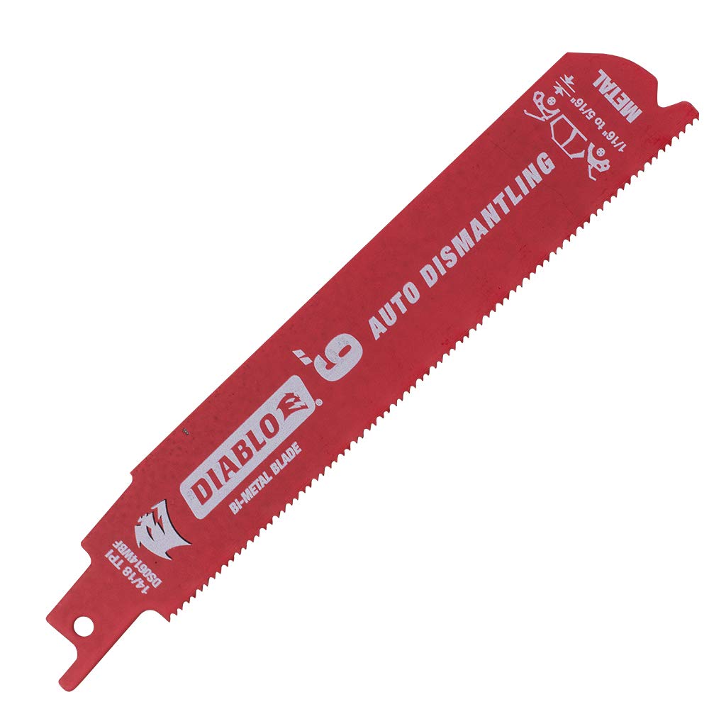 Brock Diablo Steel Demon 14/18 TPI blade enables clean, efficient metal sections.