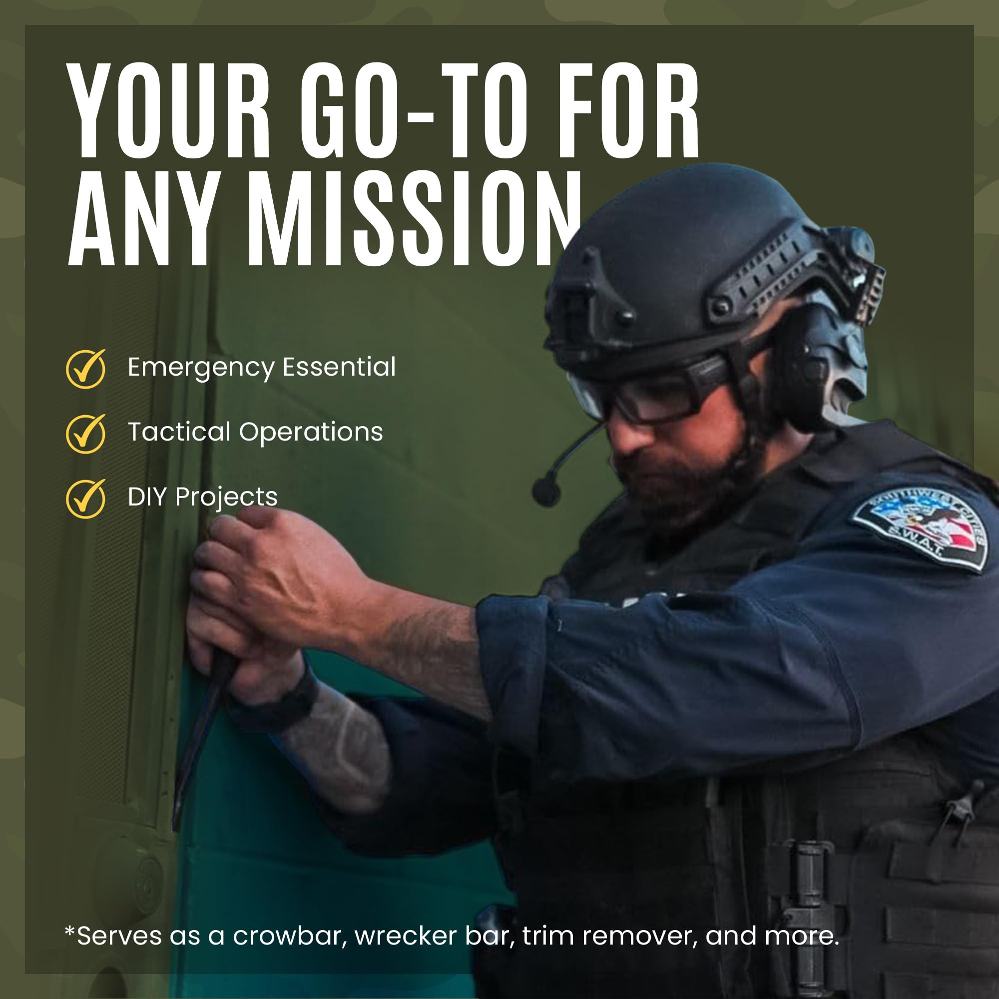 BROCO Jimmy pry bar multipurpose breaching tool ideal for rescue and tactical use.