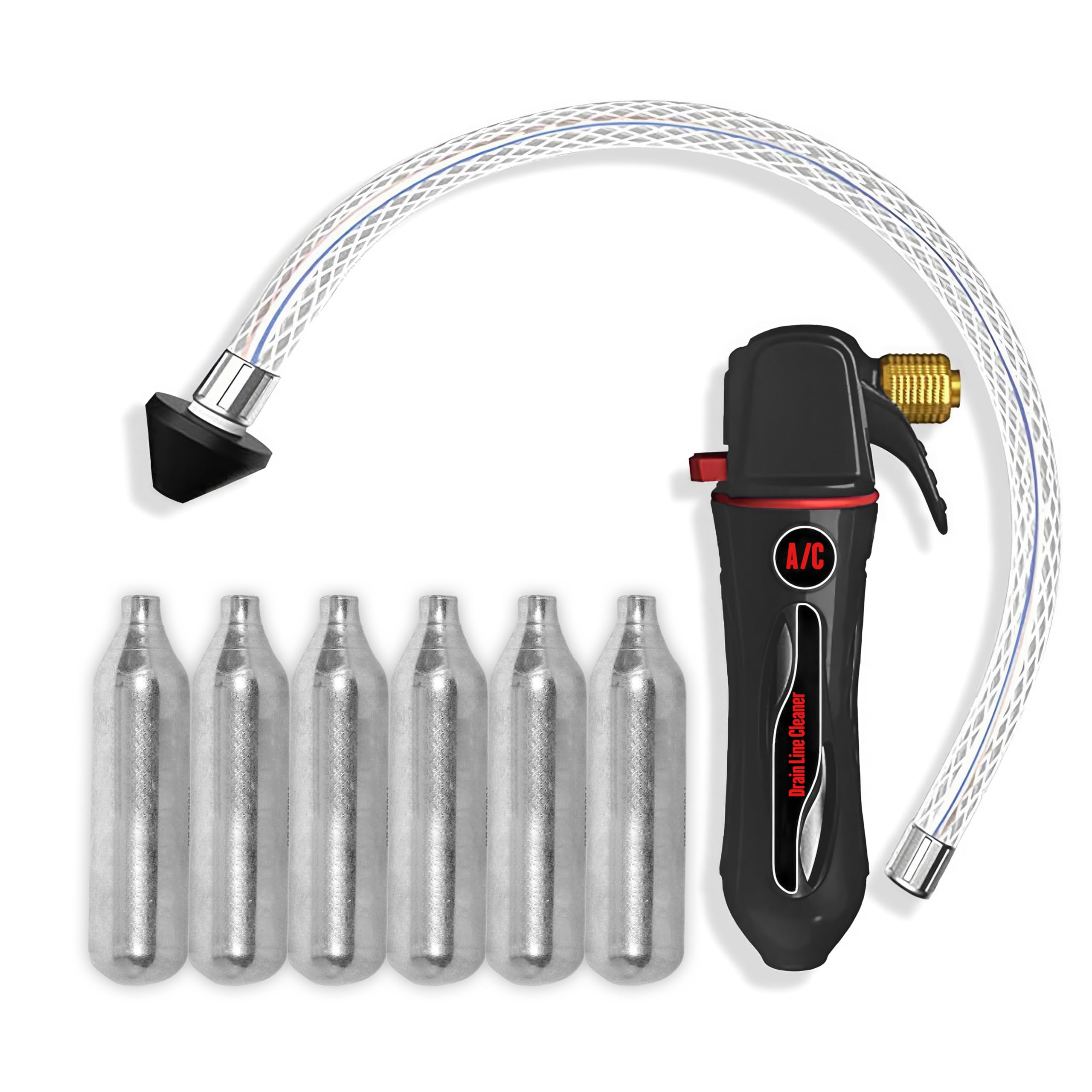 BRODYS Drain Device gun clears clogged AC condensate drains quickly and safely.