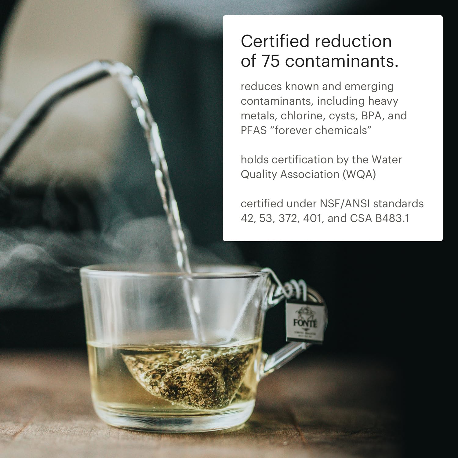 Gold Seal certified for trusted water filtration performance