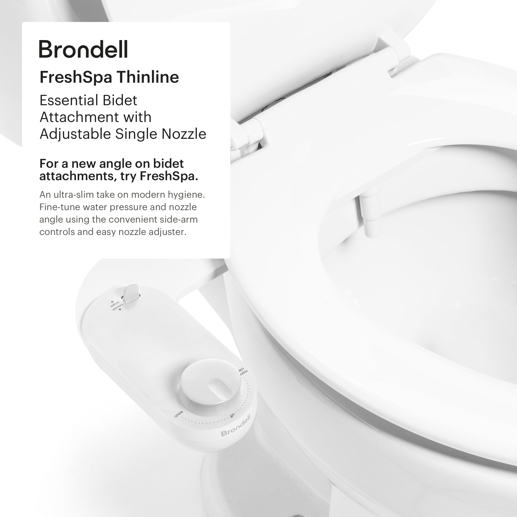 Brondell FreshSpa ambient temperature water for a comfortable cleanse