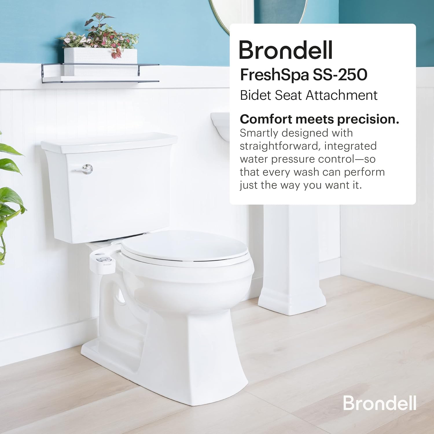 Brondell FreshSpa Thinline dual nozzles retracting for on-demand hygienic spray.