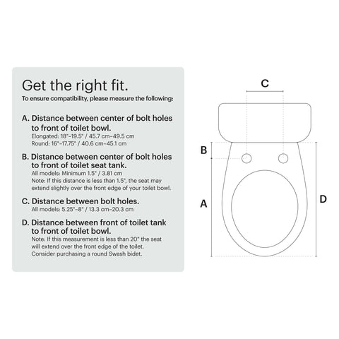 Brondell LE99 elongated-seat fit for most elongated toilets