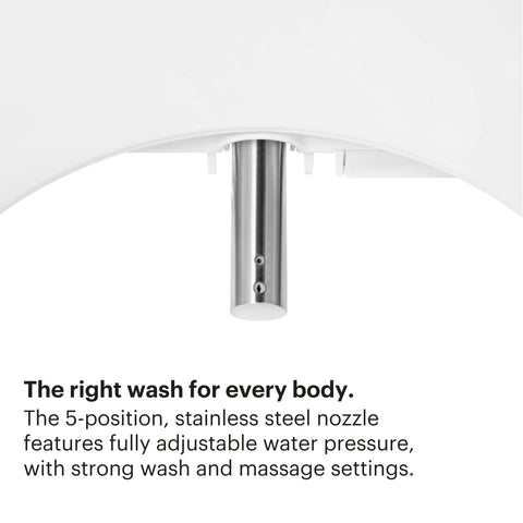 Brondell LE99 oscillating spray for broad coverage.