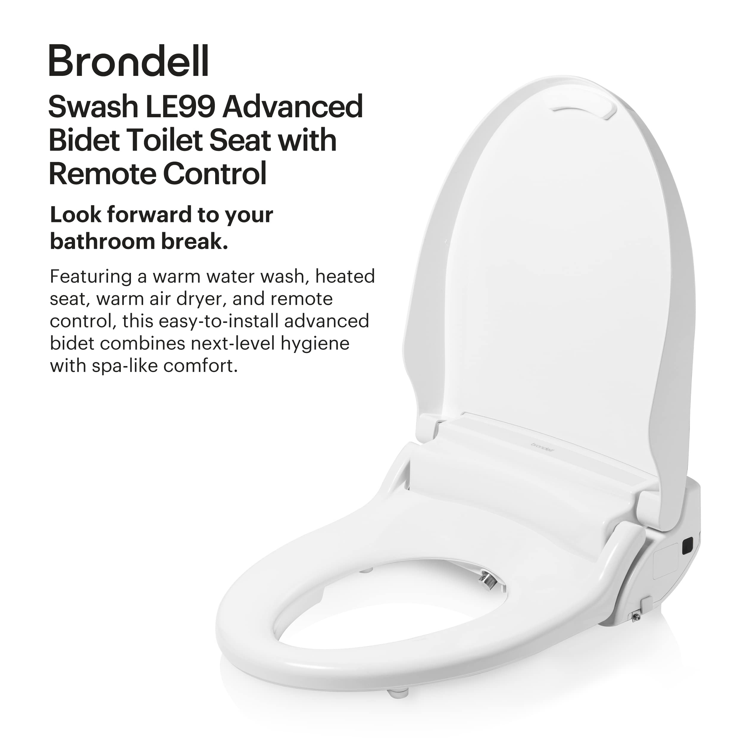 Brondell LE99 warm air dryer delivers gentle drying.