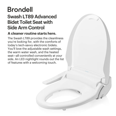 Brondell LT89 soft wash mode gentle cleansing option