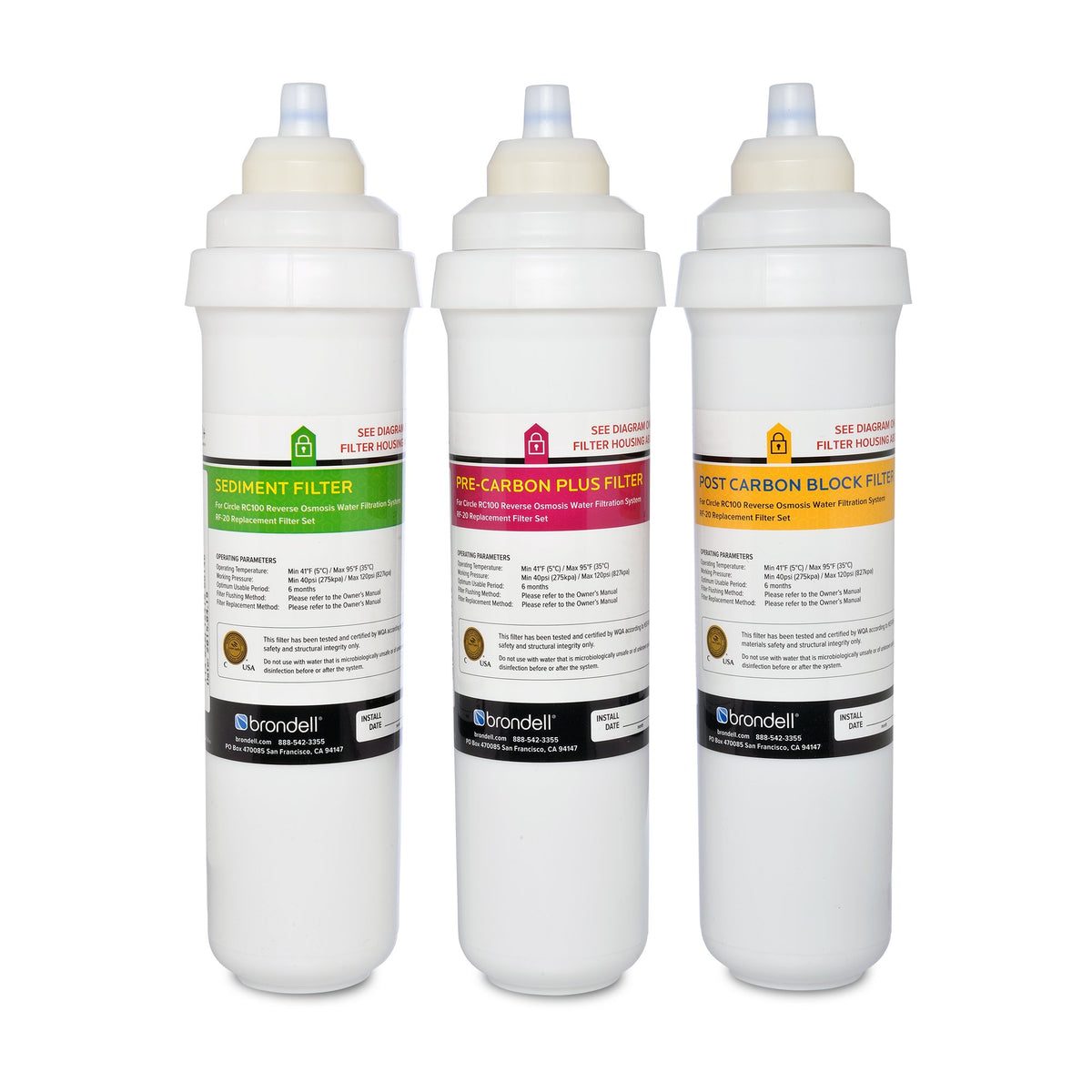 Brondell RF-20 circle under-sink installation for easy, clean water filtration.