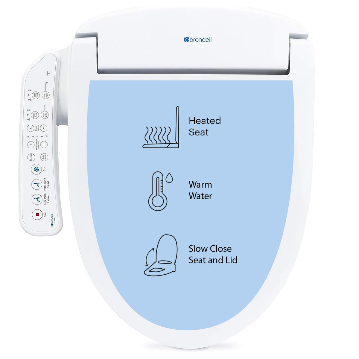 Brondell SE400 electric bidet seat heats for comfortable, all-day warmth.