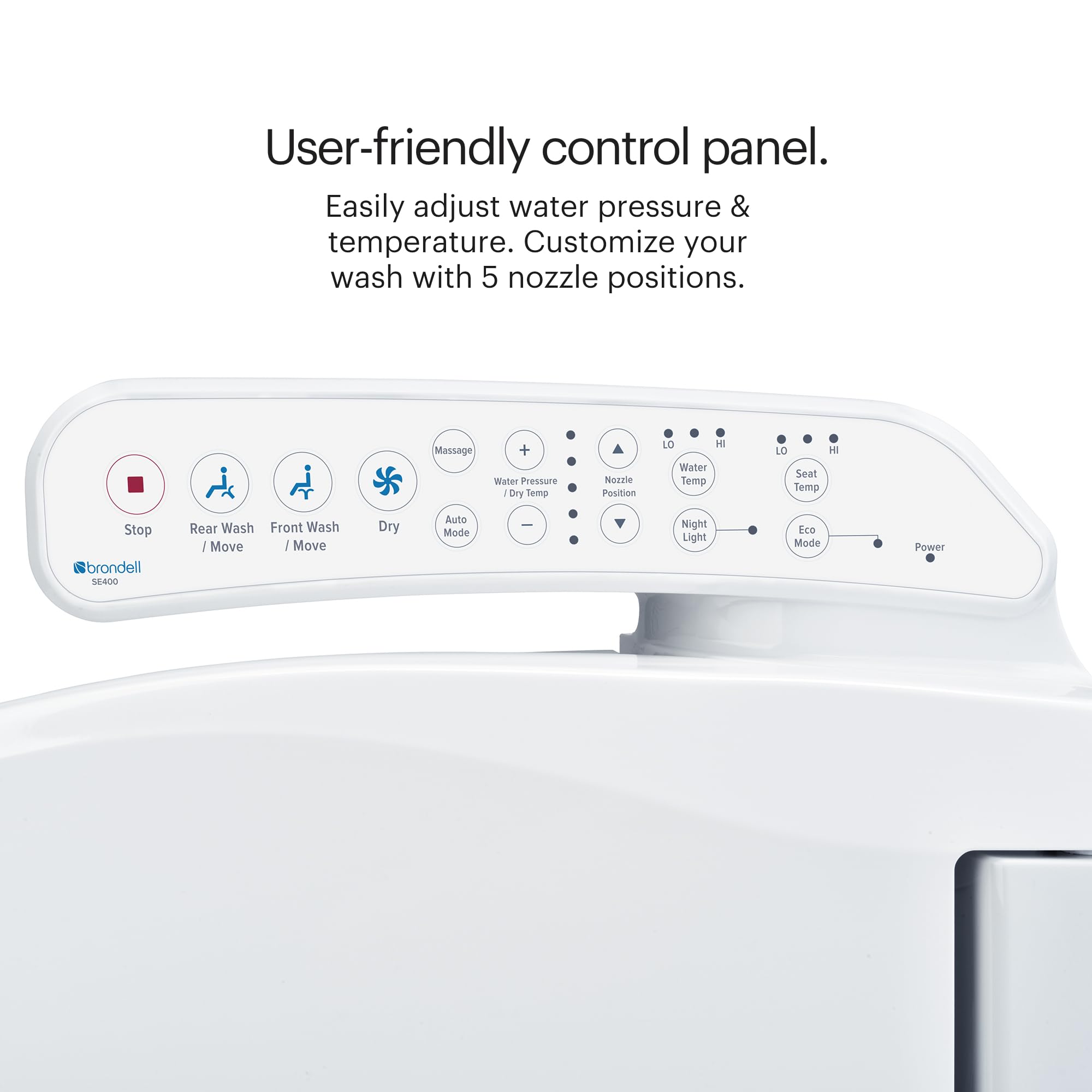 Brondell SE400 warm air dryer for hands-free drying and comfort.