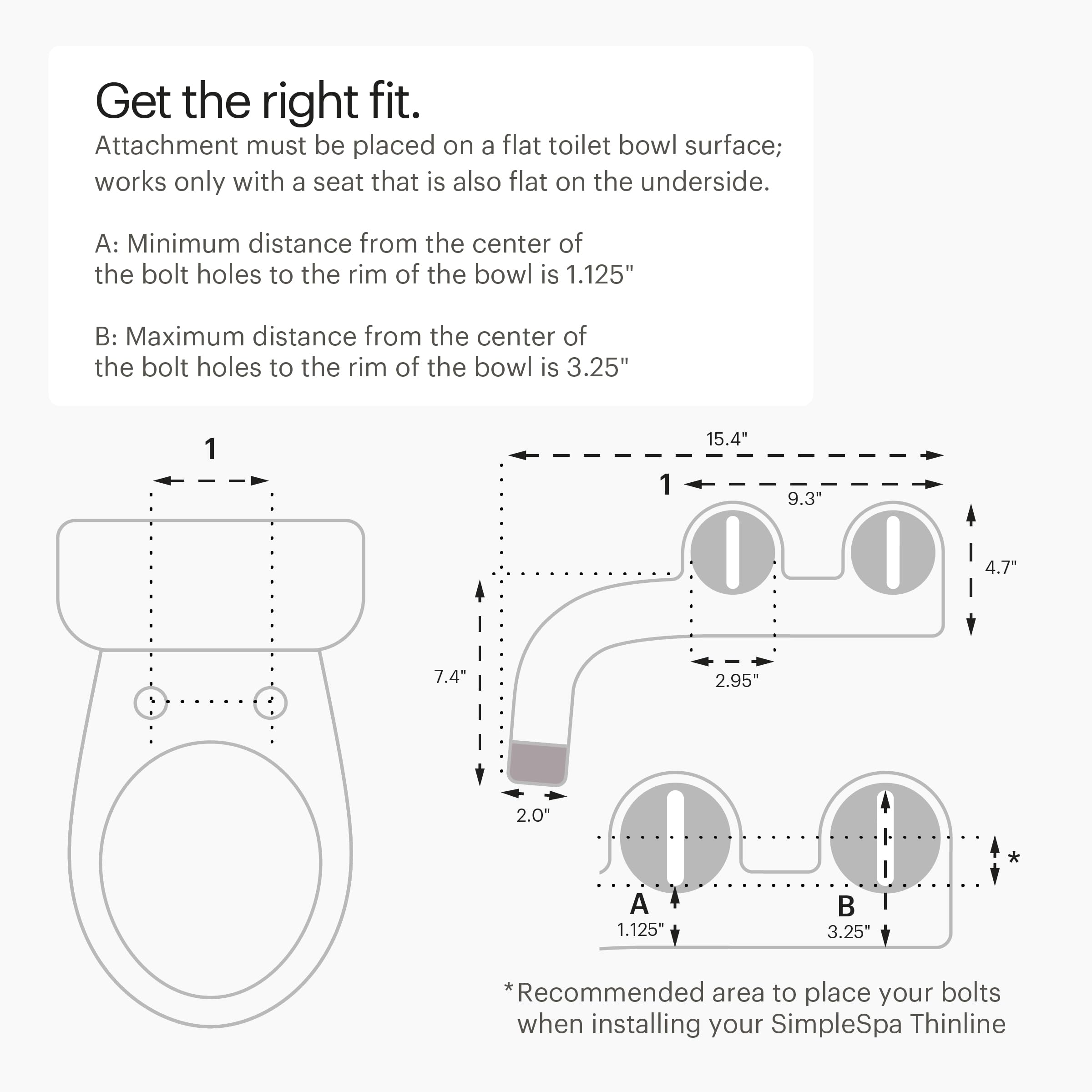 Brondell SS-250 thinline profile reduces toilet-seat gap.