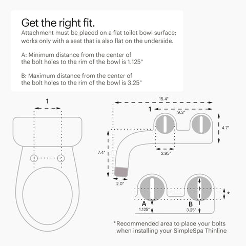 Brondell SS-250 thinline profile reduces toilet-seat gap.