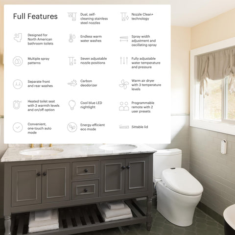 Brondell Swash 1400 remote control: convenient wash settings at your fingertips