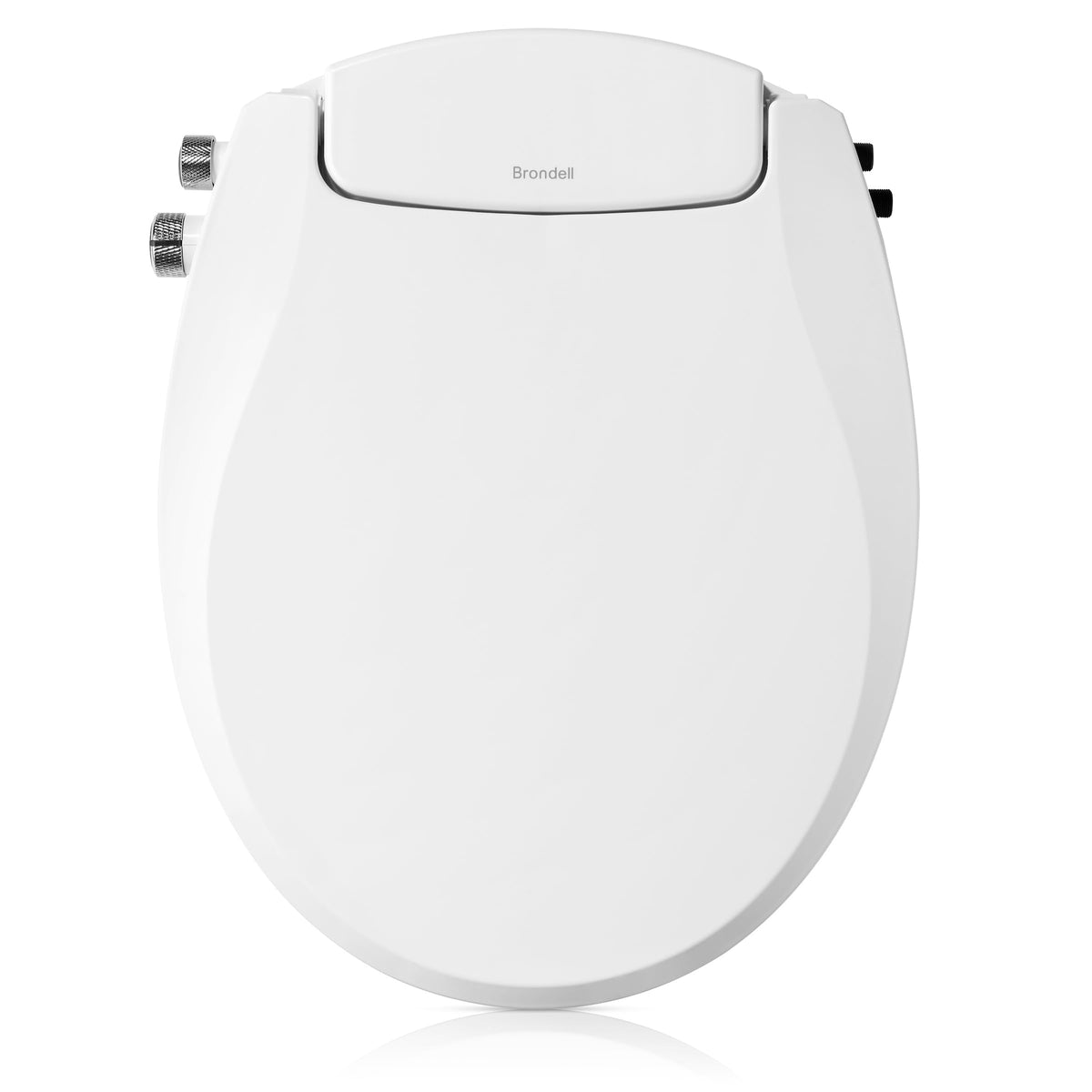 Brondell Swash Eco Seat on a round toilet for a hygienic freshwater wash.