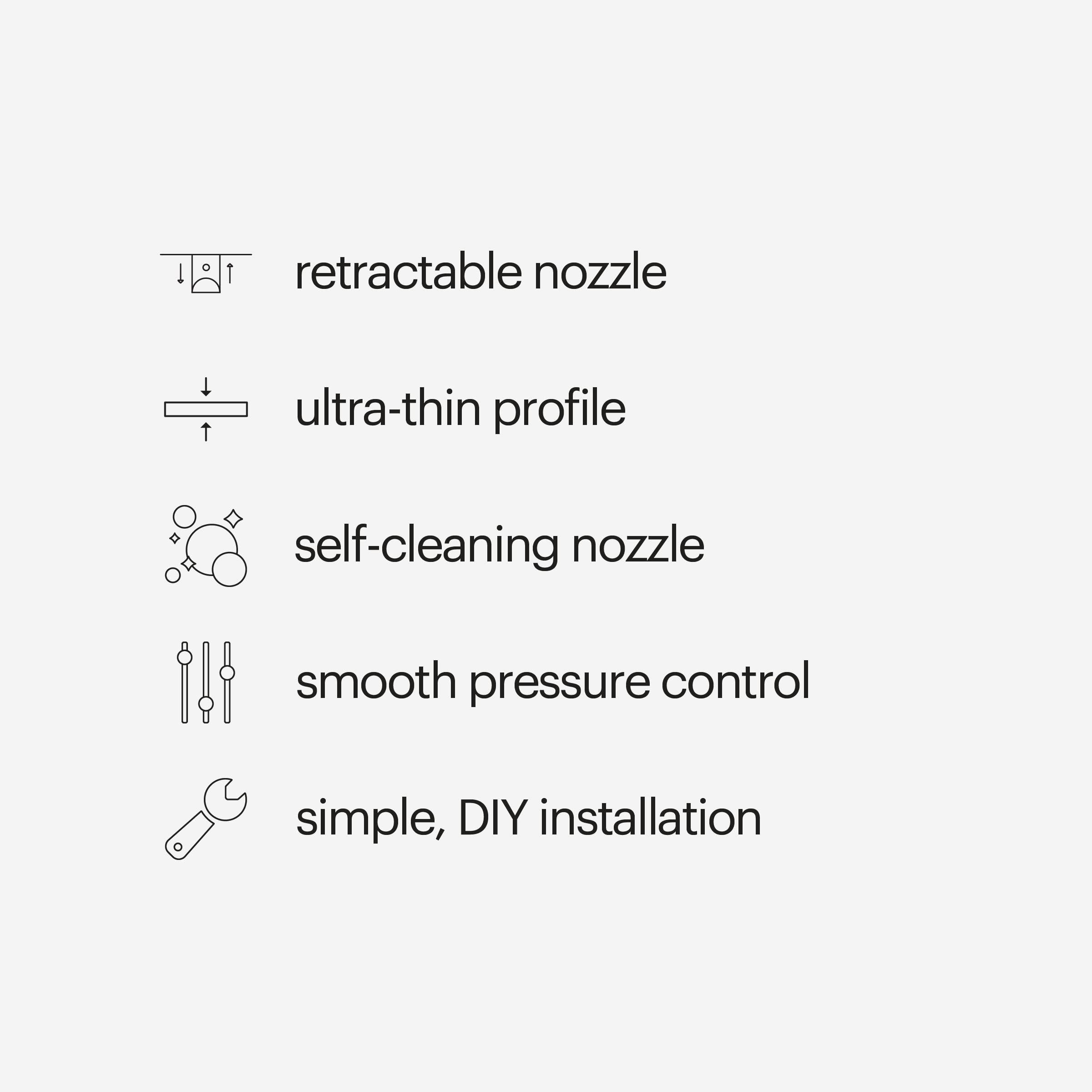 Brondell Thinline SimpleSpa SS-150 water-flow control enabling precise pressure
