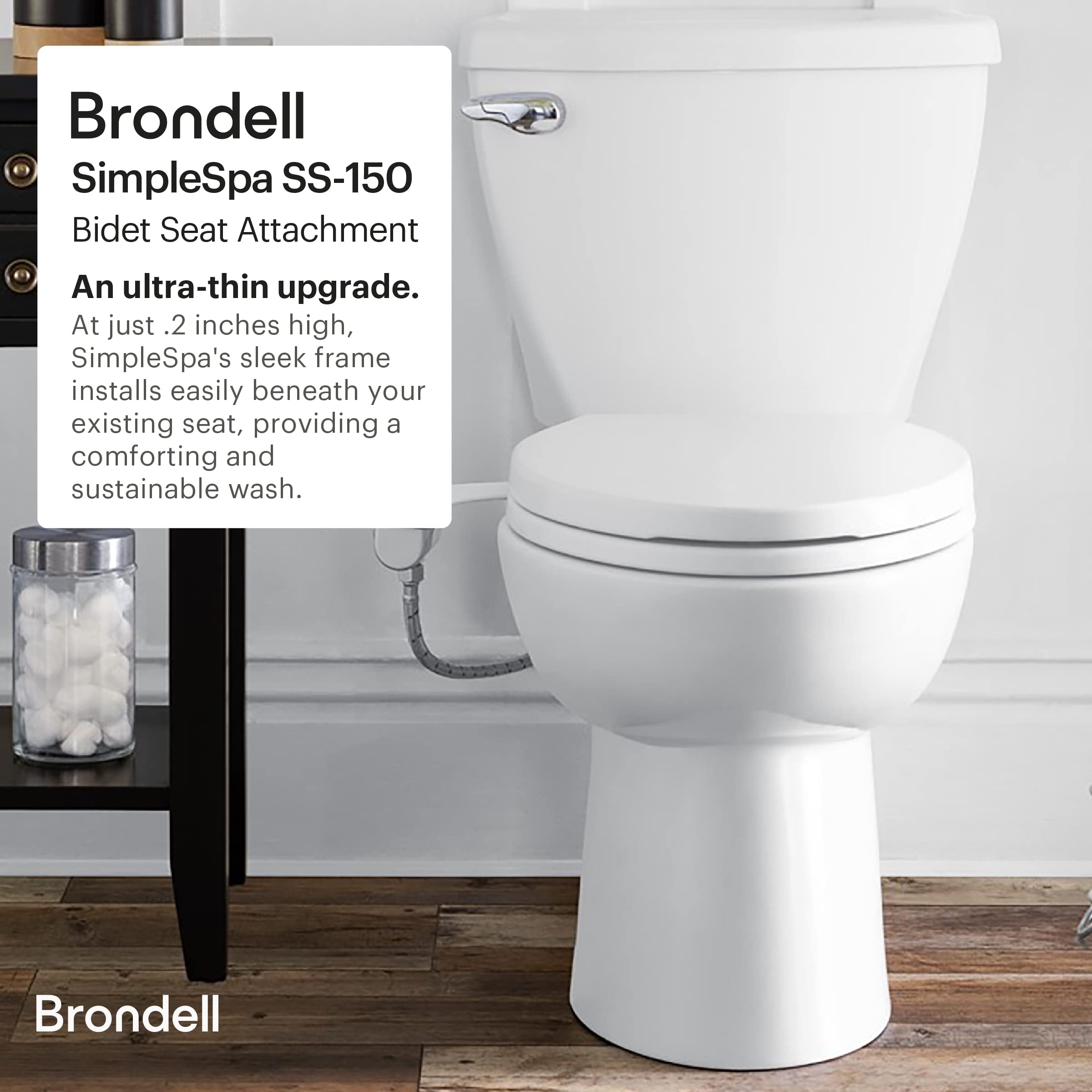 Brondell Thinline SimpleSpa SS-150 retractable nozzle showing self-cleaning action