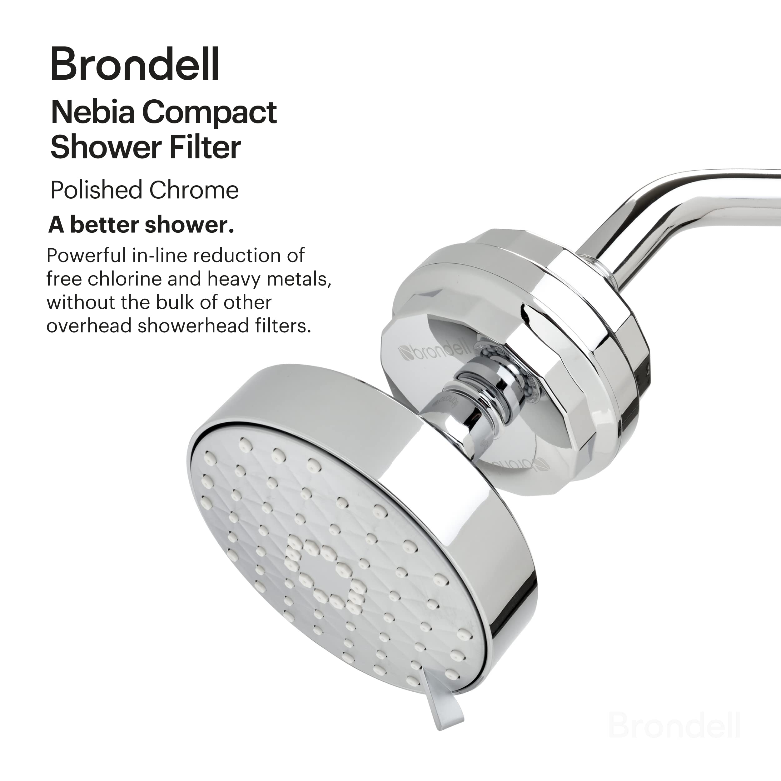 Brondell VivaSpring unit installed on a standard shower arm for easy setup