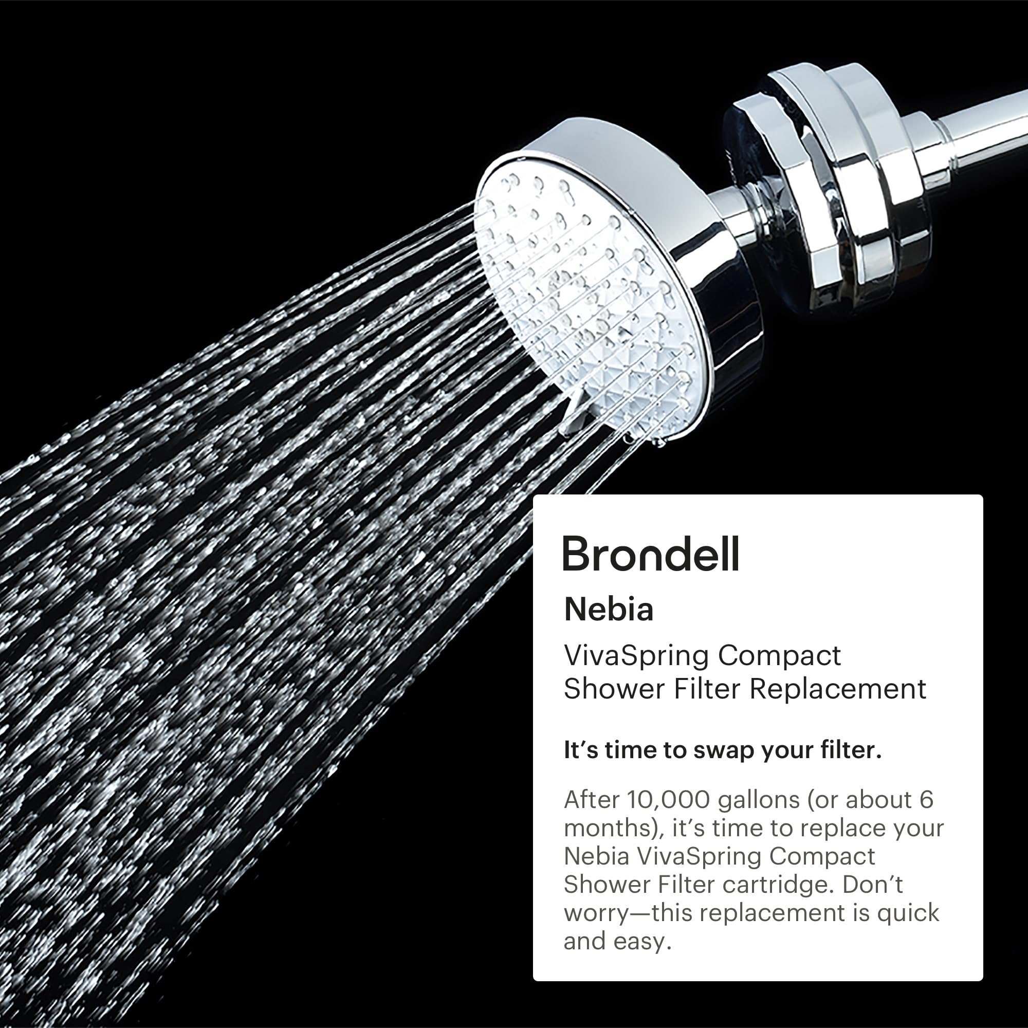 Brondell VivaSpring FF-30 replacement cartridge highlighting compact design for quick replacements.