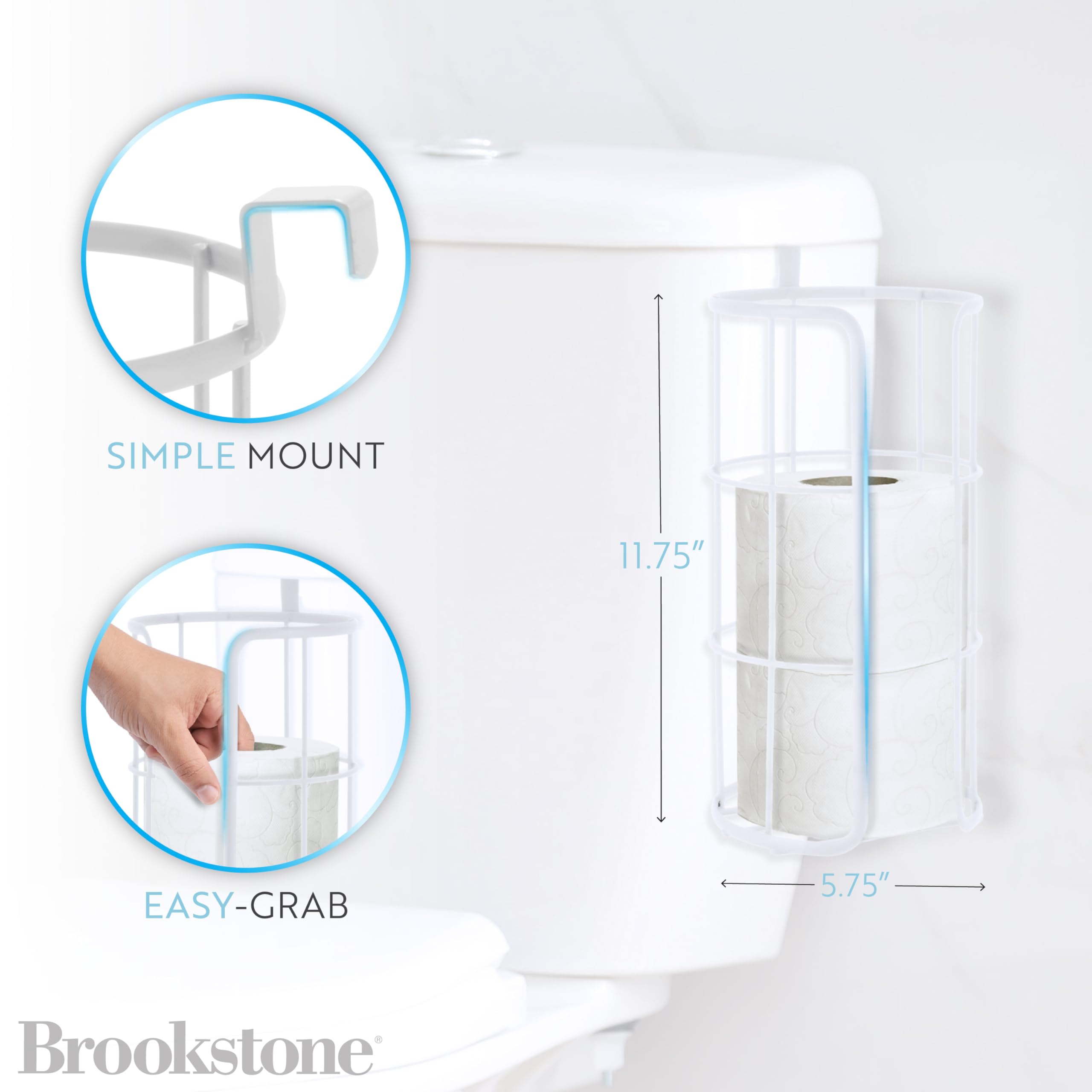 Brookstone matte white metal construction close-up highlights durable build