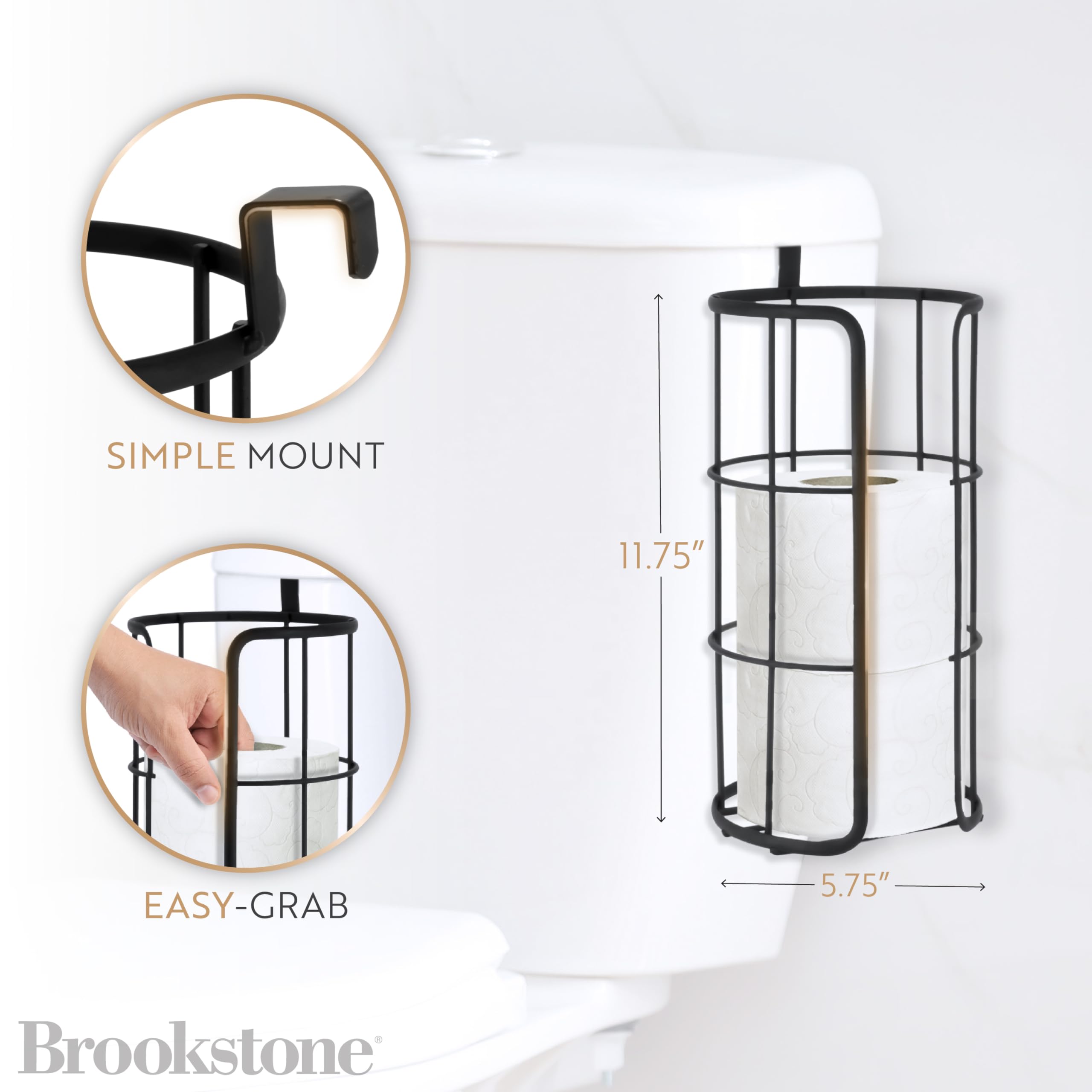 Brookstone Reserve wall-mount bathroom organizer for clutter-free counters