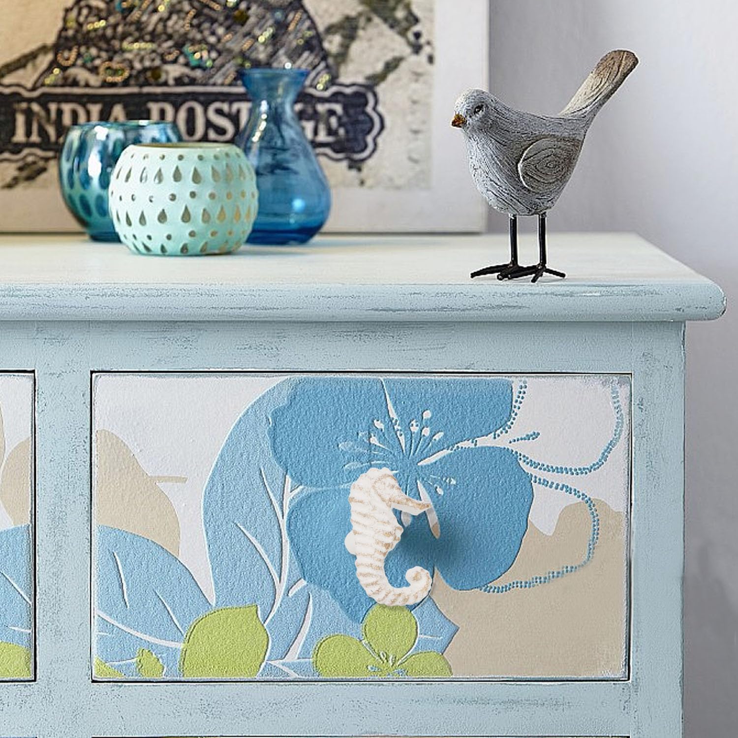 Brosay crab knob mounted on a drawer for seaside charm.
