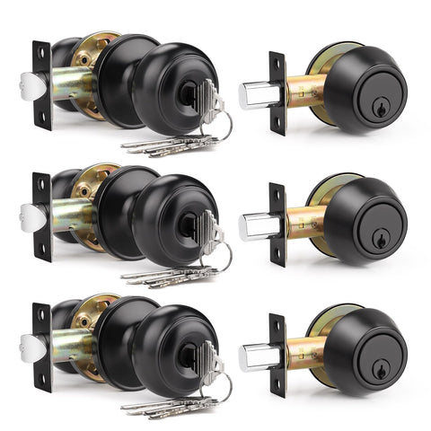 Brotima 3-pack keyed-alike lockset for front door, simplifies access across rooms