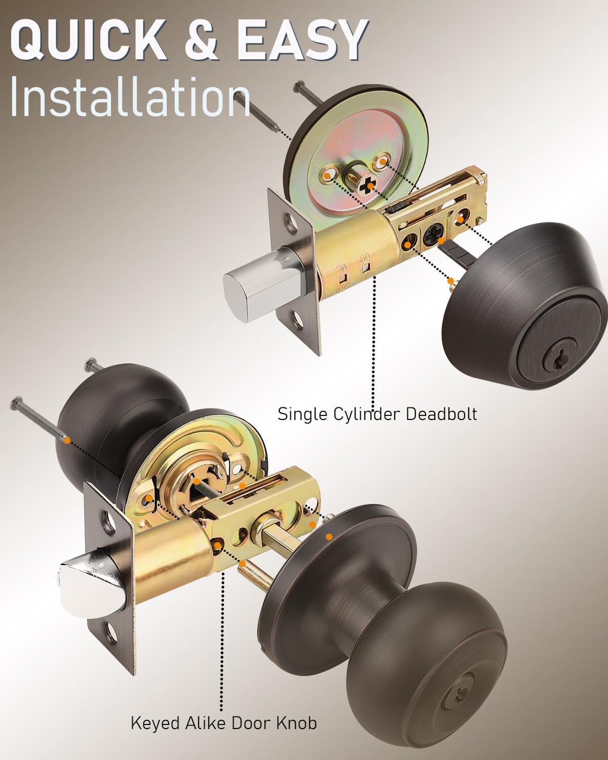 Brotima keyed-alike feature simplifies access across rooms and doors