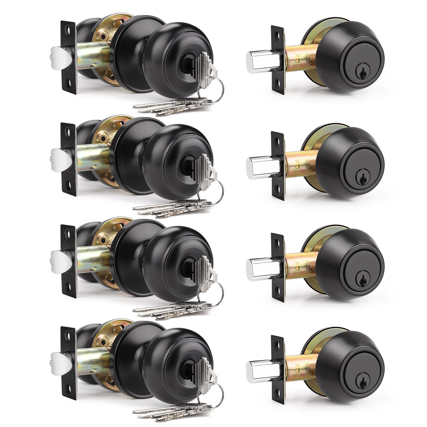 Brotima keyed-alike front door knob simplifies access with a single key.