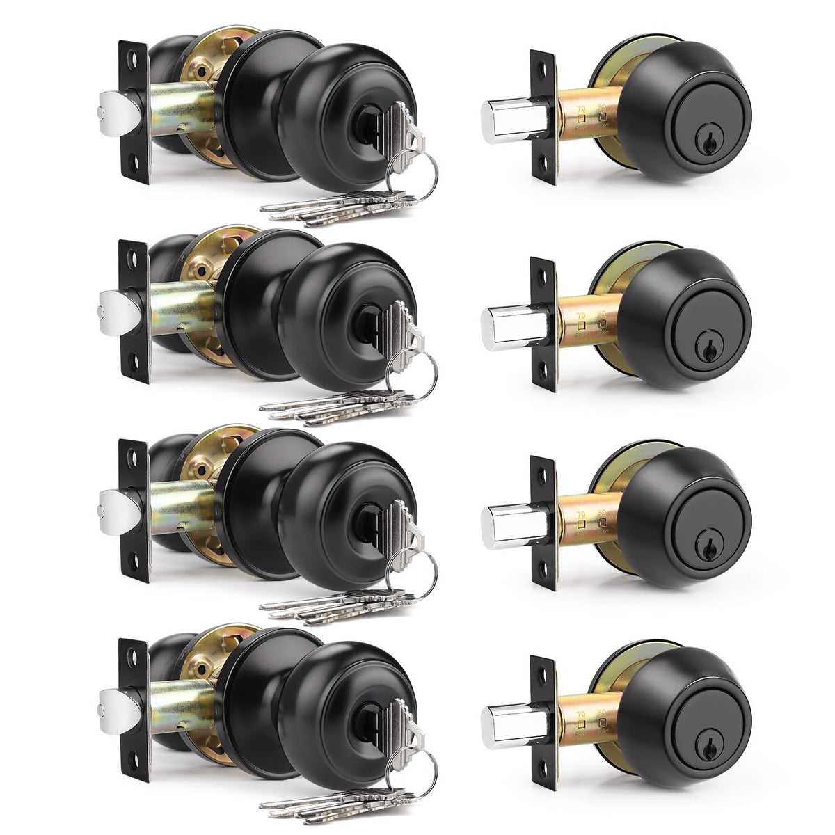 Brotima keyed-alike front door knob simplifies access with a single key.