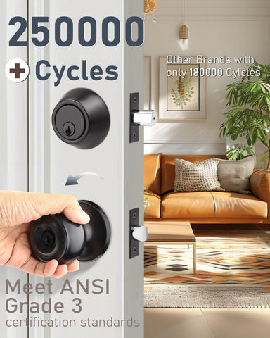 Brotima matte black flat round knob detail, sleek, vandal-resistant finish