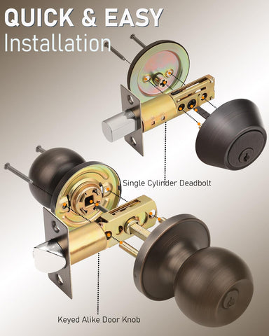 Brotima oil-rubbed bronze exterior lockset on a door for durable outdoor use.