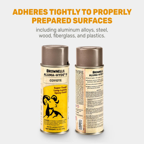 Brownells Aluma-Hyde II epoxy finish on metal components