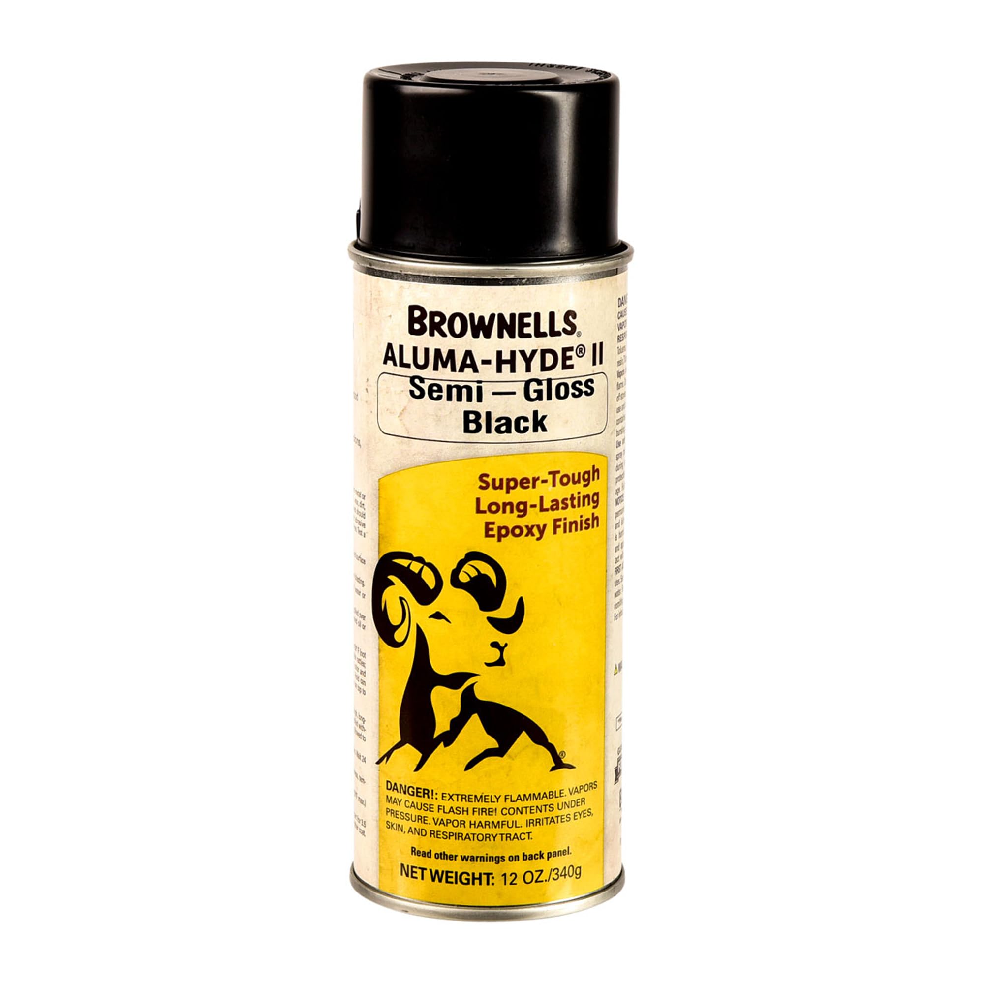 Brownells Aluma-Hyde II epoxy spray can applying a durable semi-gloss black finish
