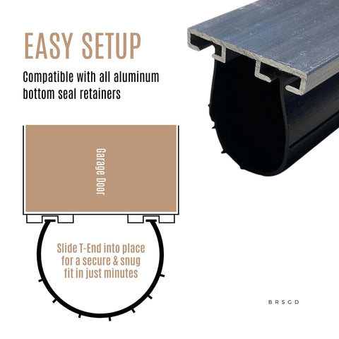 BRSGD universal fit garage seal works with most doors for quick, tool-free installation.