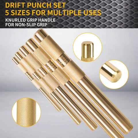 BRSUNAVOM brass punch set 1/2 inch ideal for heavy-duty pin removal with protection.
