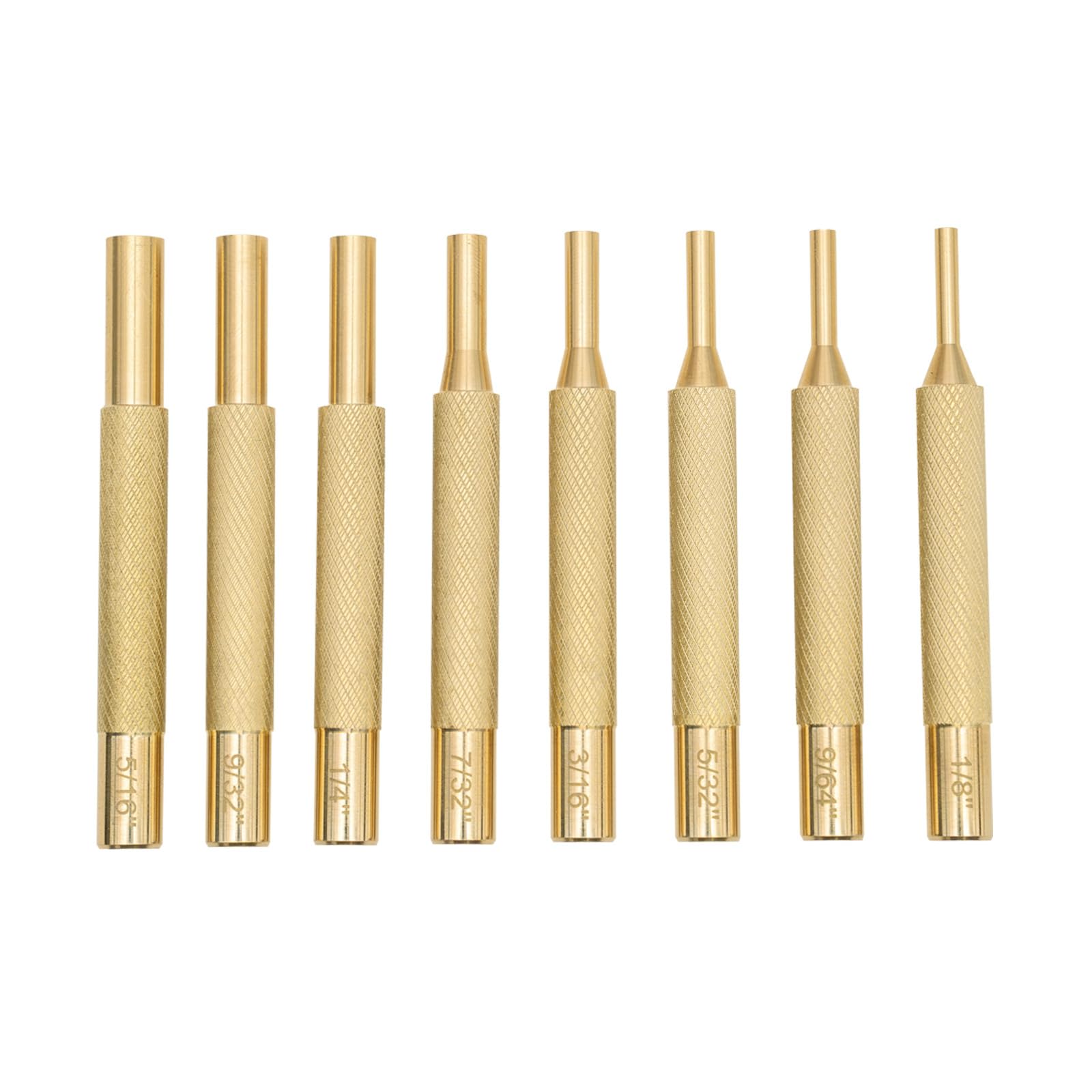 BRSUNAVOM brass punch set with eight diameters for precise pin driving on metal and wood