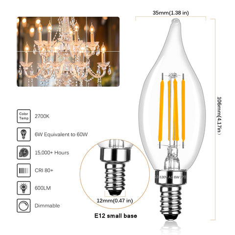 Brtstiun E12 60W-equivalent dimmable LED bulb saves energy