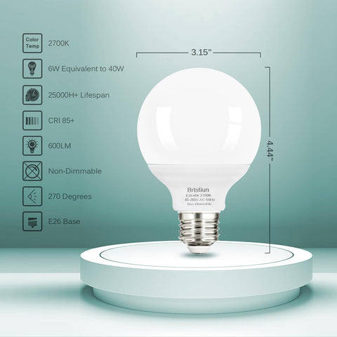 Brtstiun G25 energy-saving bulbs help lower electricity bills over time.