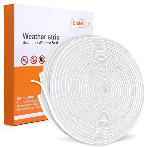 Bruiefpap 40ft weather strip on a door frame improves insulation.