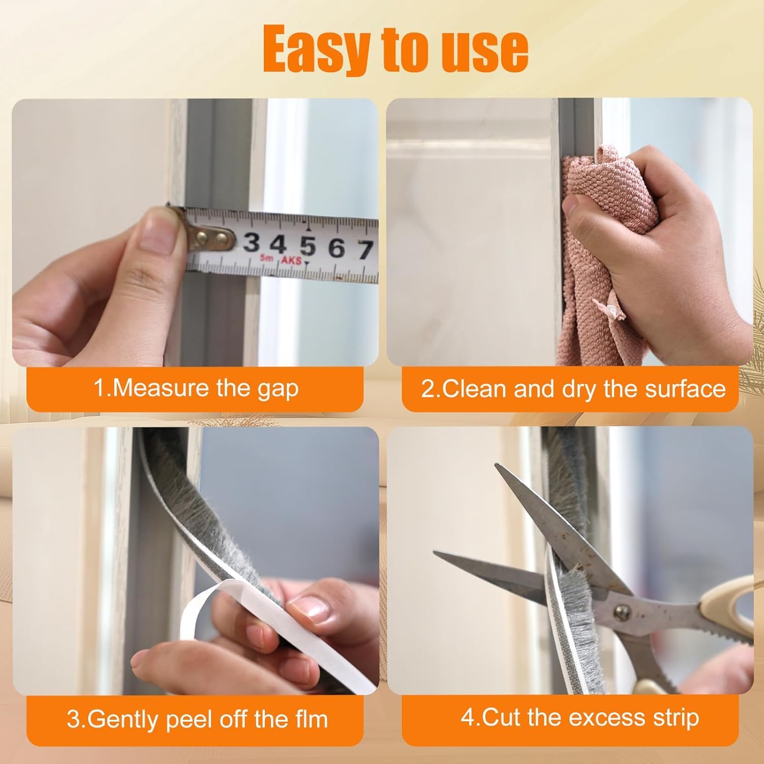 Bruiefpap edge-backed adhesive seal simplifies installation along edges and corners.