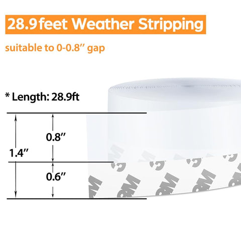 Bruiefpap silicone draft stopper shows long length for sealing large gaps.