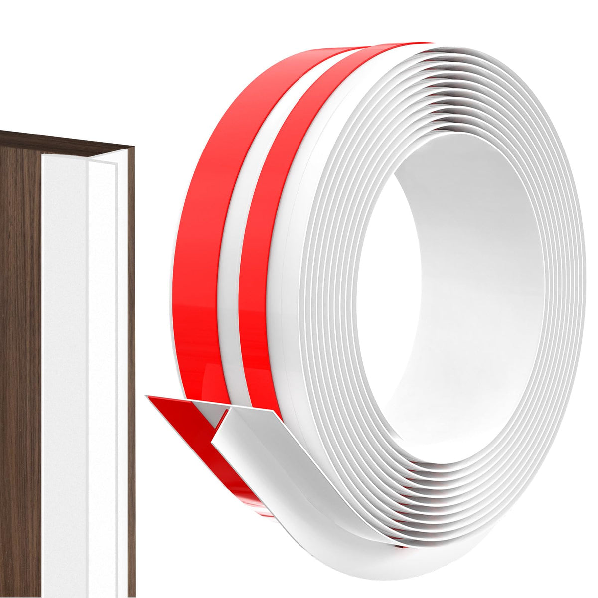 Bruiefpap silicone weather strip on door edge seals gaps for energy efficiency.