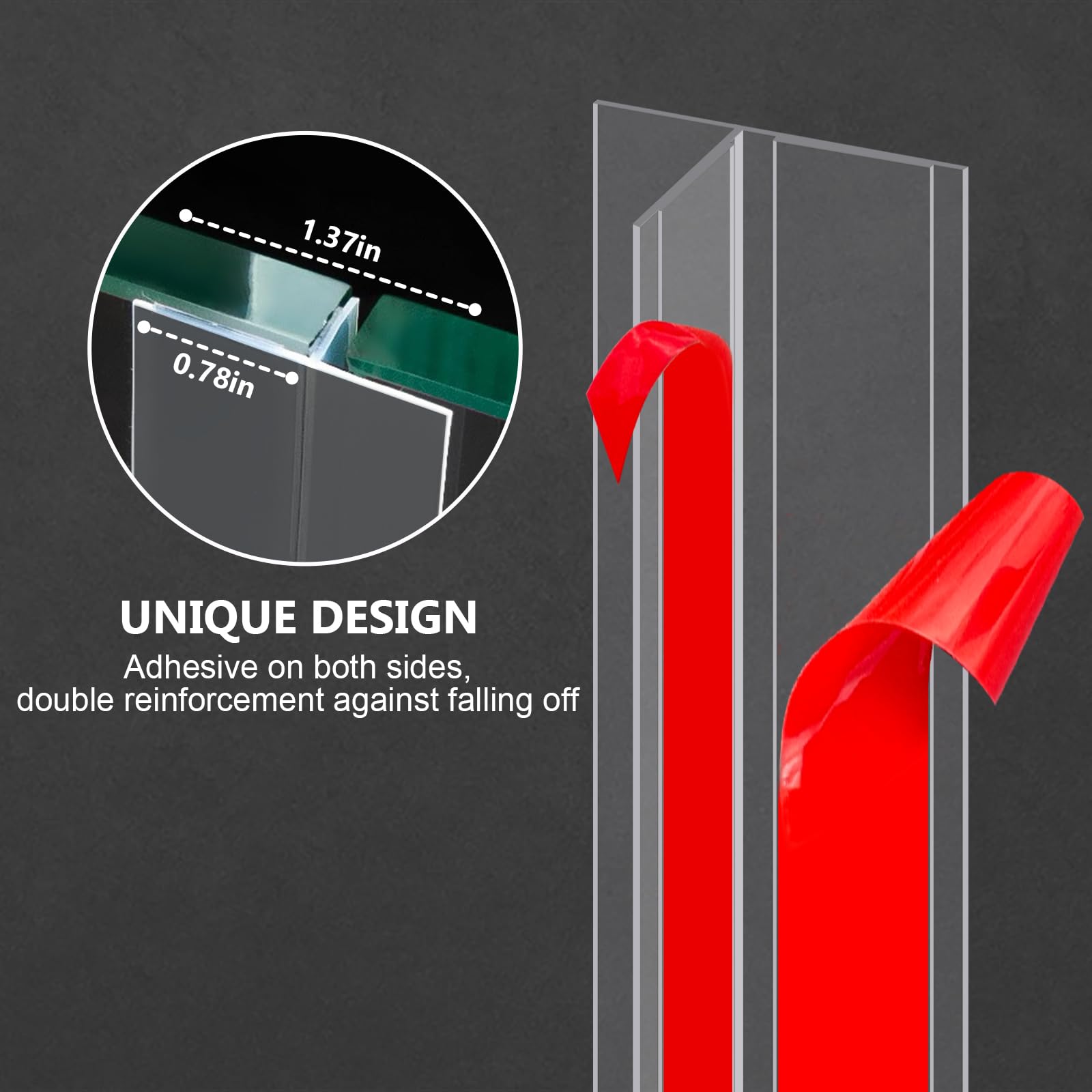 Bruiefpap weather strip application close-up showing strong double-sided adhesive.